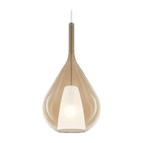 Kalique Teardrop Pendant Light 280mm - Chrome & Amber Glass