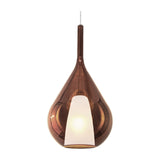 Kalique Teardrop Pendant Light 280mm - Chrome & Copper Glass