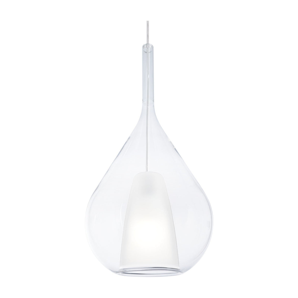 Kalique Teardrop Pendant Light 280mm - Chrome & Clear Glass