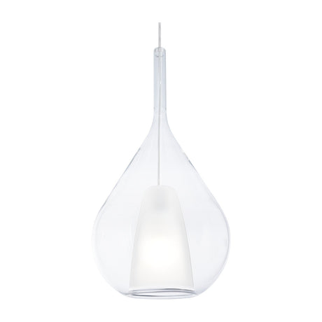 Kalique Teardrop Pendant Light 280mm - Chrome & Clear Glass