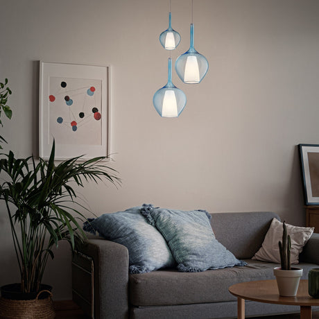 Kalique Globe Pendant Light 180mm - Chrome & Smoke Glass in situ