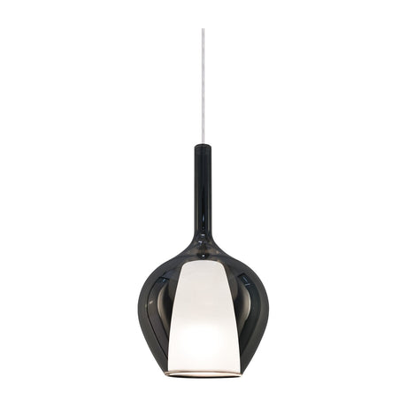 Kalique Globe Pendant Light 180mm - Chrome & Smoke Glass