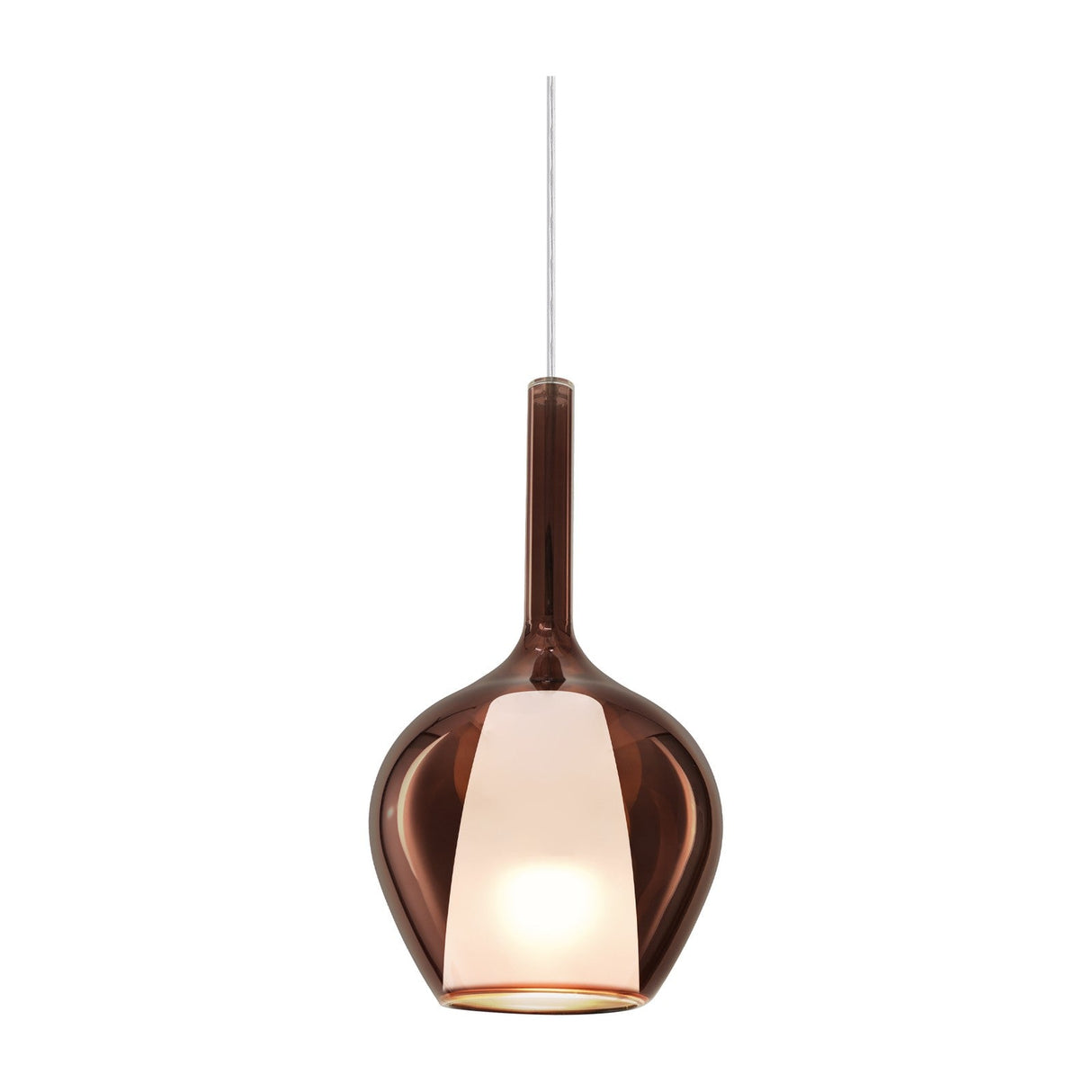 Kalique Globe Pendant Light 180mm - Chrome & Copper Glass
