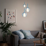 Kalique Globe Pendant Light 180mm - Chrome & Clear Glass in situ