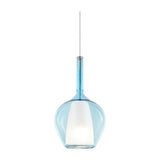 Kalique Globe Pendant Light 180mm - Chrome & Light Blue Glass