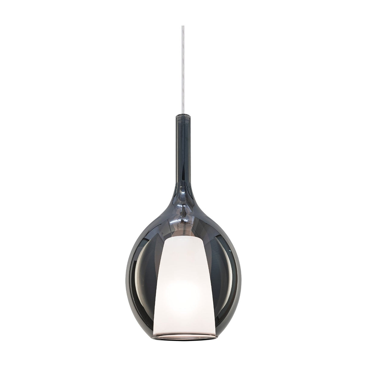 Kalique Raindrop Pendant Light 180mm - Chrome & Smoke Glass
