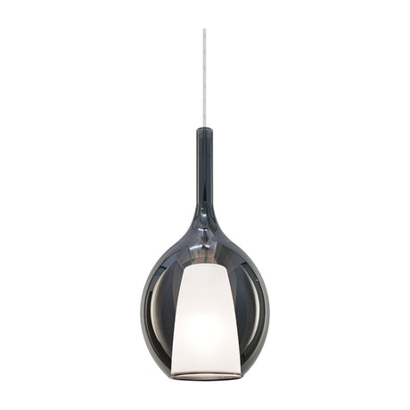 Kalique Raindrop Pendant Light 180mm - Chrome & Smoke Glass