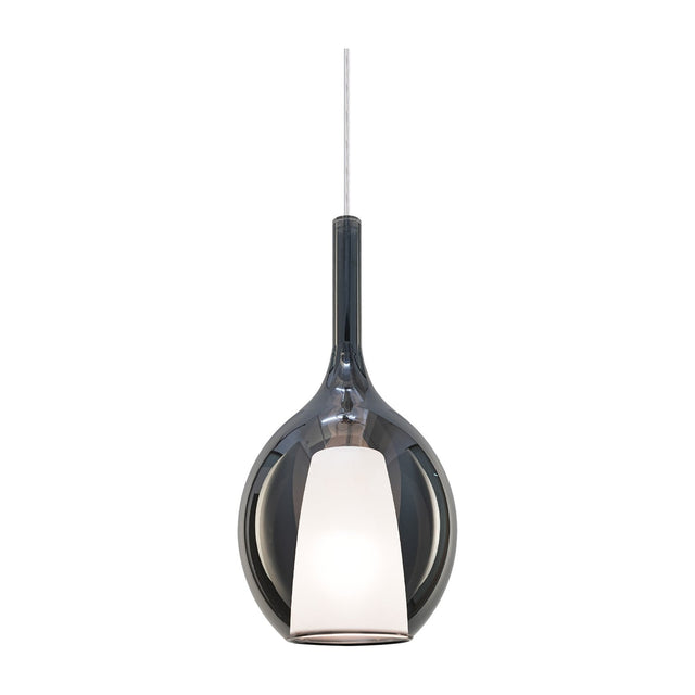 Kalique Raindrop Pendant Light 180mm - Chrome & Smoke Glass