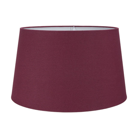 Winston Mulberry Handloom Tapered Lampshade, 40cm, in fabric with a wine-purple finish and white interior, shown on a plain white background.