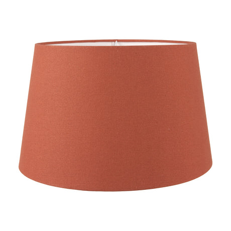 Winston Tobacco Handloom Tapered Lampshade, 40cm wide, in tan-brown fabric with a white interior, shown on a plain white background.