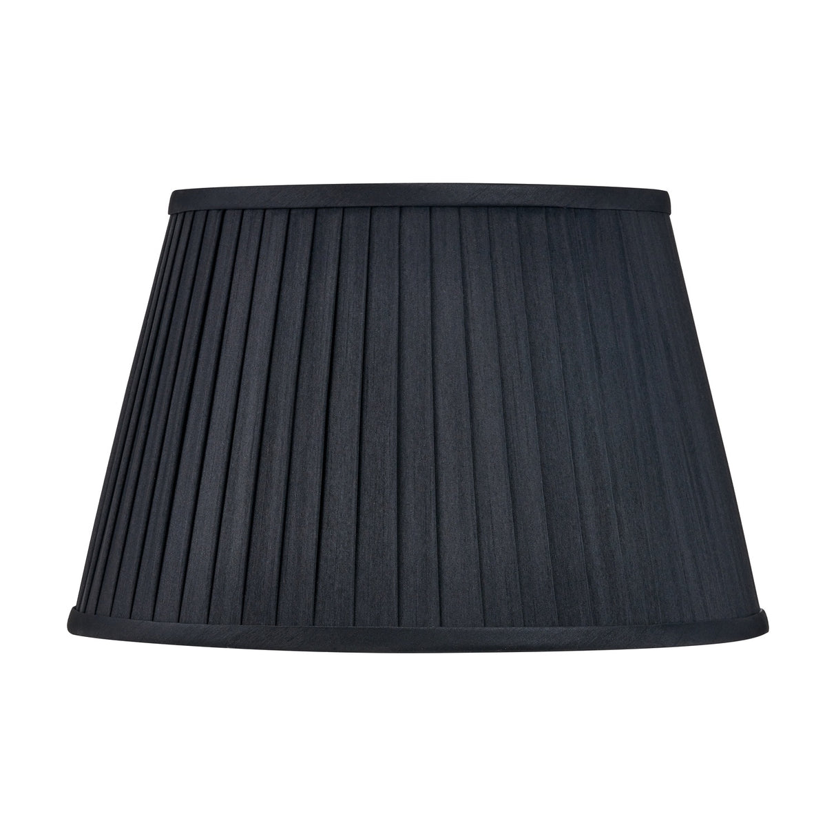 Lyndon Black Silk Mix Knife Pleated Tapered Lampshade - 35cm