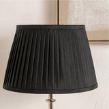 Lyndon Black Silk Mix Knife Pleated Tapered Lampshade - 35cm