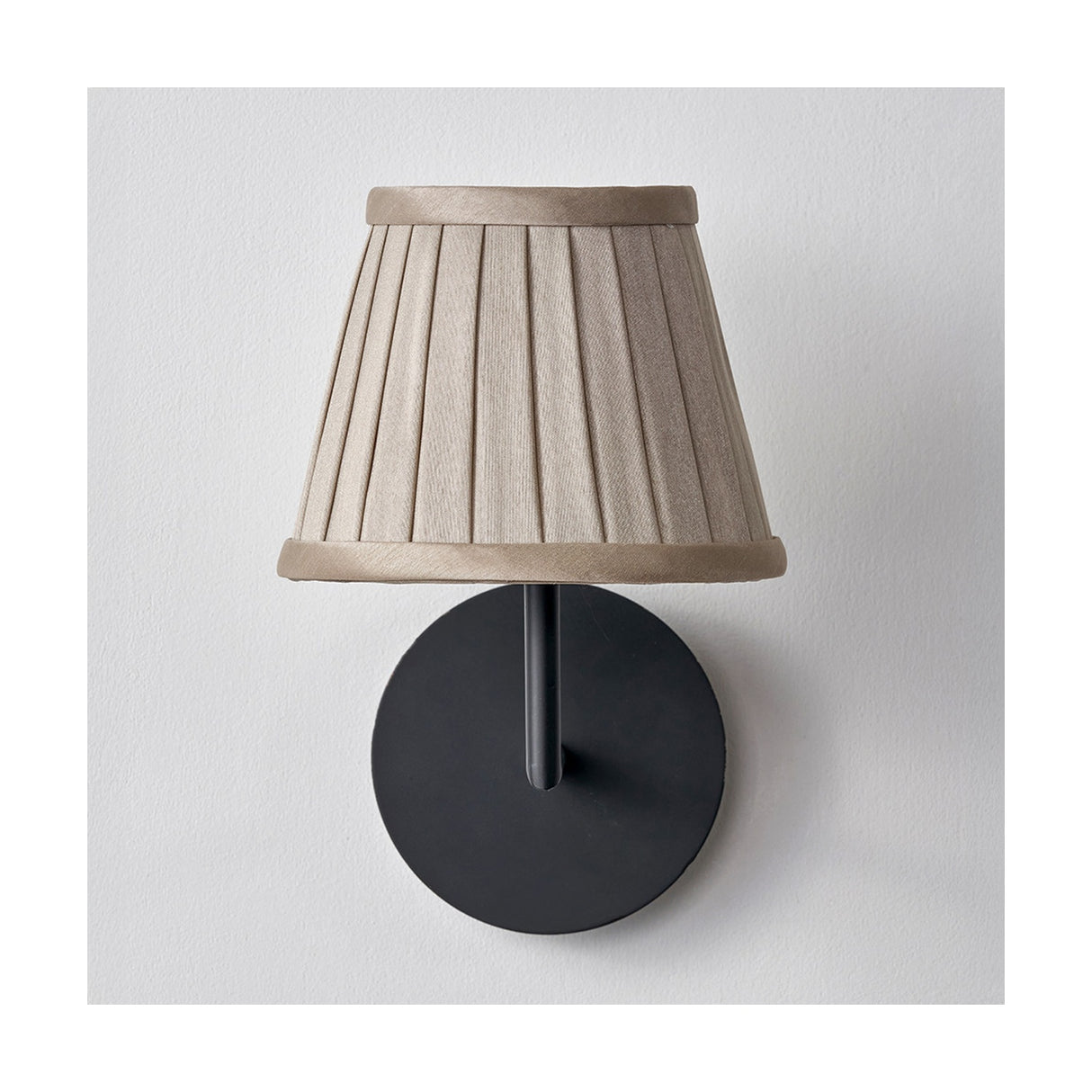 Lyndon Taupe Silk Mix Knife Pleated Tapered Lampshade - 16cm