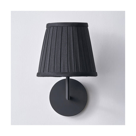 Lyndon Black Silk Mix Knife Pleated Tapered Lampshade - 18cm