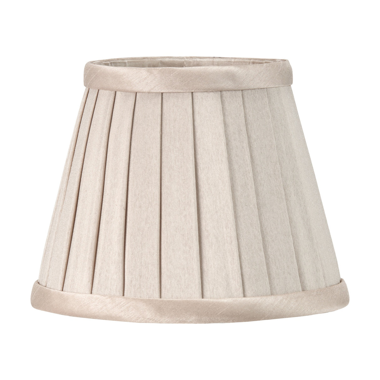 Lyndon Taupe Silk Mix Knife Pleated Tapered Lampshade - 18cm