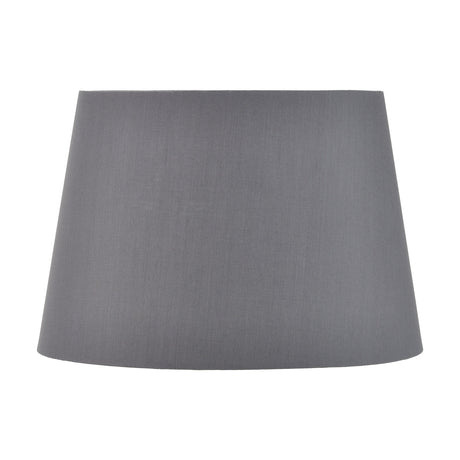Adelaide Steel Grey Tapered Cotton Mix Lampshade, 30cm, shown on a plain white background with a modern conical shape and fabric finish.