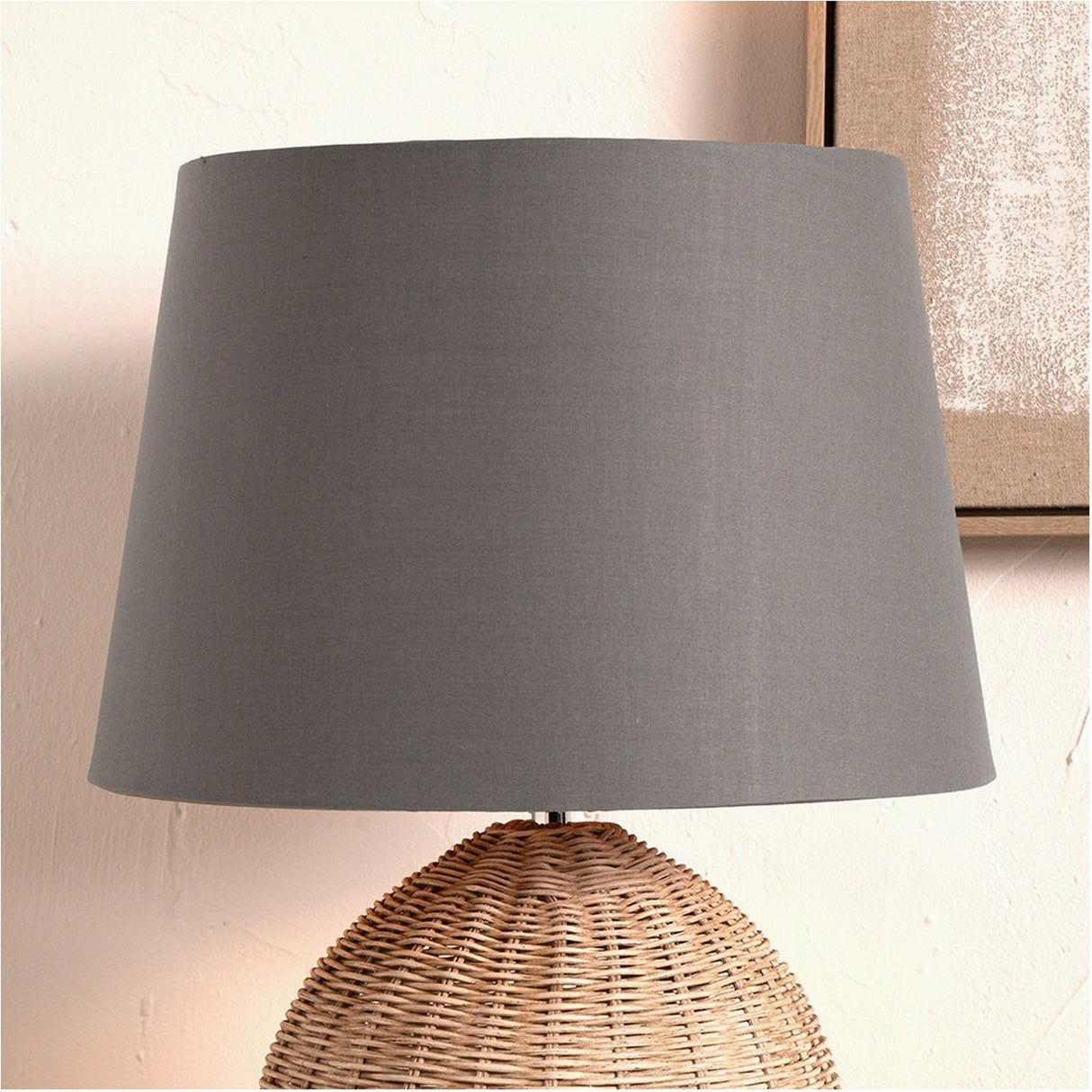 Adelaide Steel Grey Tapered Cotton Mix Lampshade - 30cm