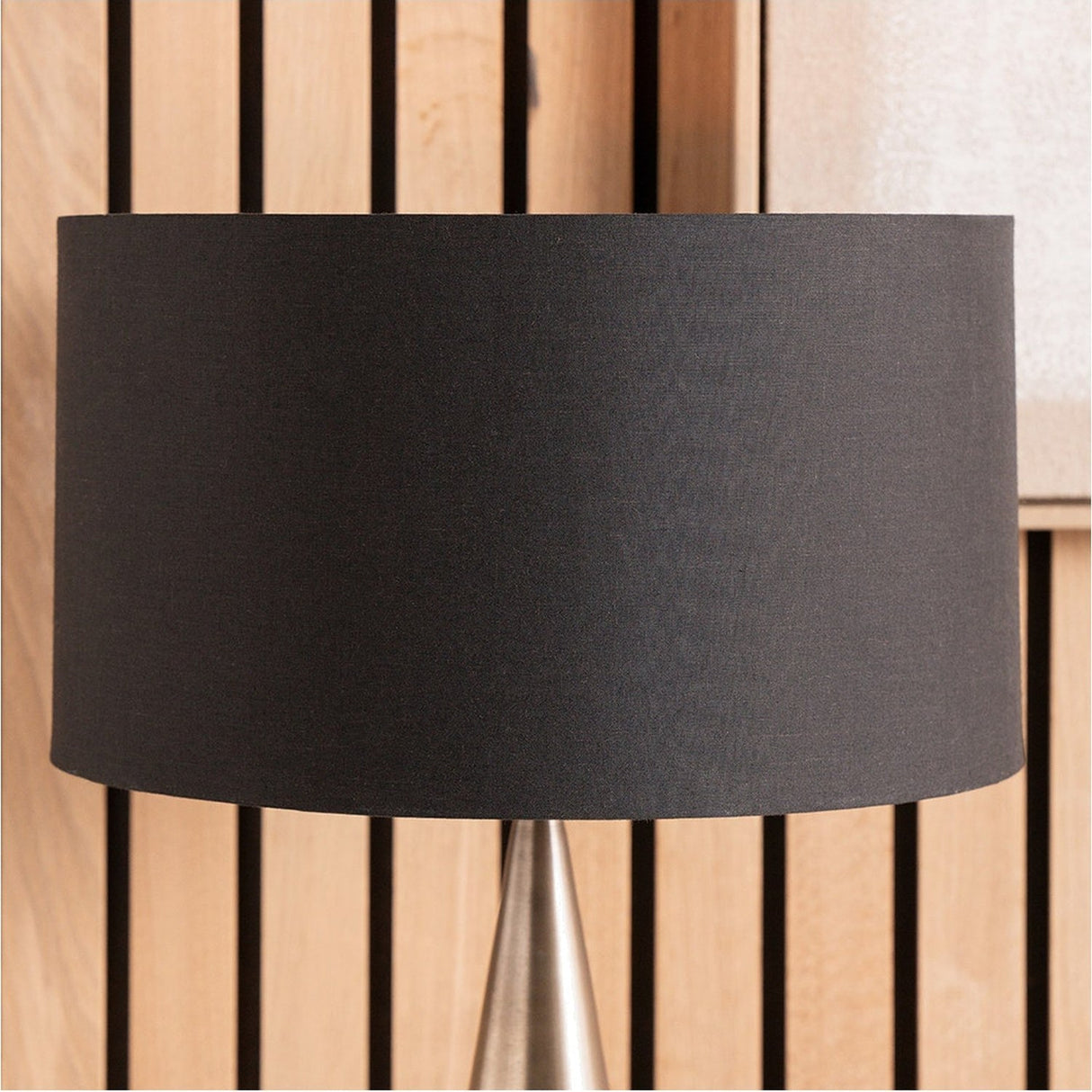 Harry Black Cotton Mix Cylinder Lampshade - 40cm