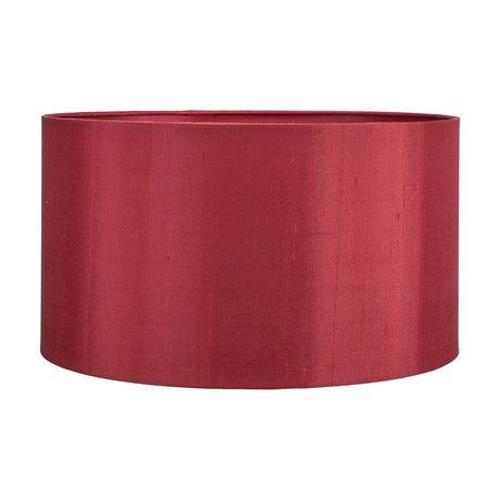Zara Mulberry Lampshade, a 40cm wide silk cylinder drum shade in deep red, shown on a plain white background.