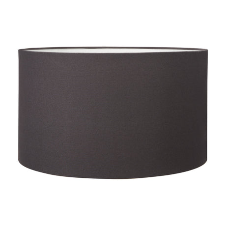 Henry Grey Handloom Cylinder Lampshade, 30cm, in grey fabric with a drum shape, shown against a plain white background.