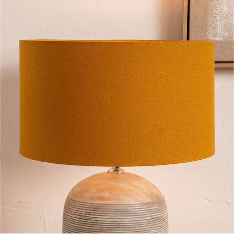 Henry Mustard Handloom Cylinder Lampshade - 40cm
