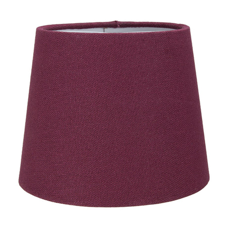 Pelham Mulberry Handloom tapered candle clip lampshade, 15cm, in fabric with a textured woven finish, shown on a plain white background.