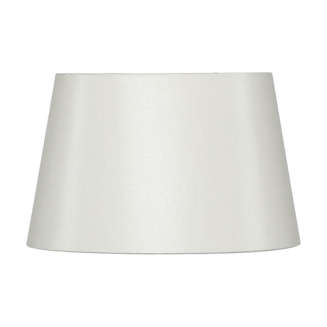 Martha Cream Oval Silk Mix Tapered Lampshade, 25cm wide, shown against a plain white background with a smooth fabric finish.