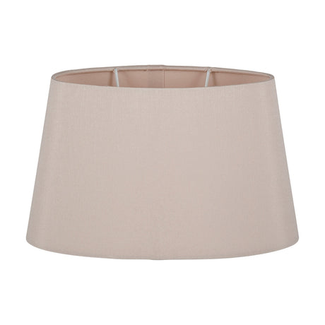 Martha Taupe Oval Silk Mix Tapered Lampshade, 25cm, in a fabric tapered oval shape with visible support struts, shown on a plain white background.