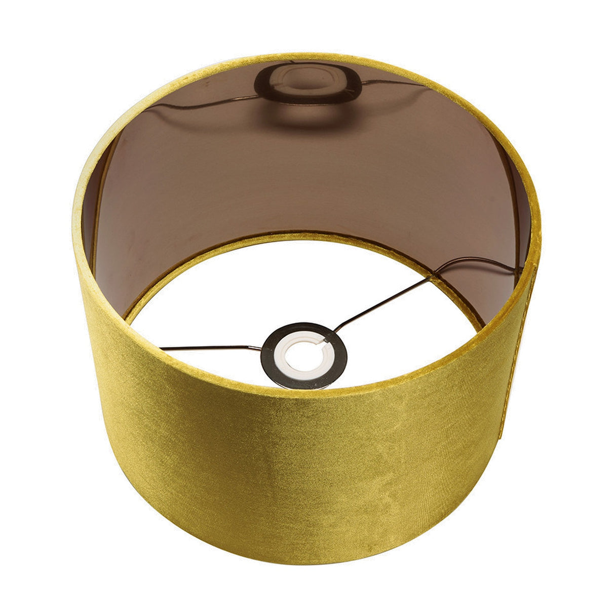 Bow Mustard Velvet Cylinder Lampshade - 25cm
