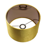 Bow Mustard Velvet Cylinder Lampshade - 25cm