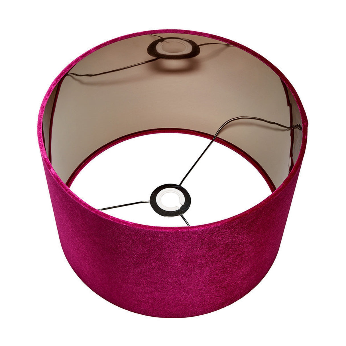 Bow Raspberry Velvet Cylinder Lampshade - 25cm