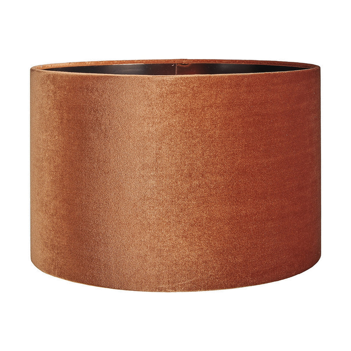 Bow Tobacco Velvet Cylinder Lampshade - 35cm