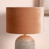 Bow Apricot Velvet Cylinder Lampshade - 40cm