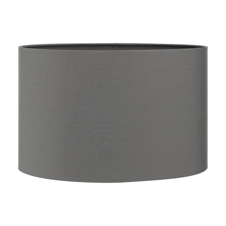 Mia Steel Grey Oval Cotton Mix Lampshade, 20cm wide, in a plain fabric finish shown against a plain white background.