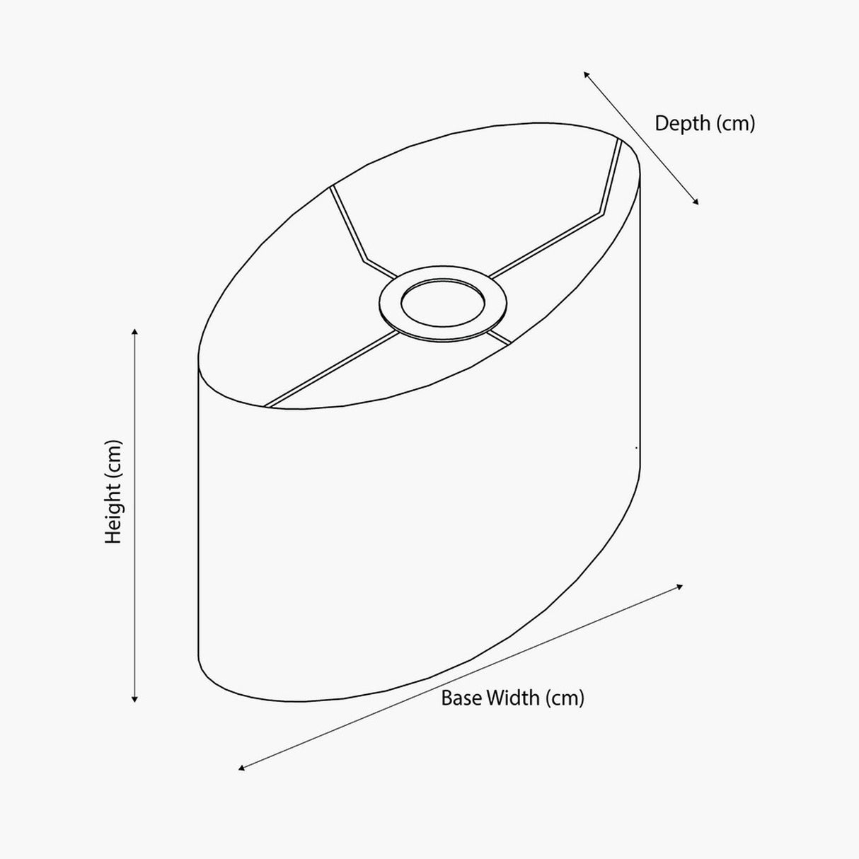 Mia Steel Grey Oval Cotton Mix Lampshade - 20cm