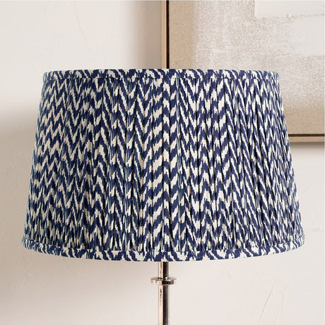 Vienna Blue Chevron Pleated Lampshade - 35cm