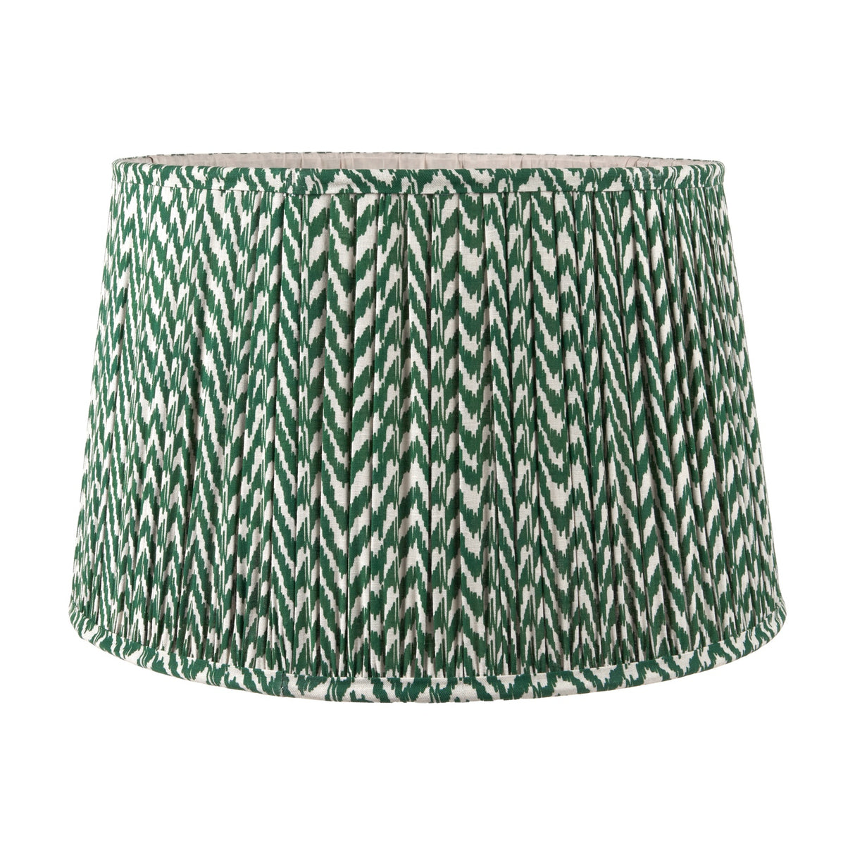 Vienna Forest Green Chevron Pleated Lampshade - 45cm