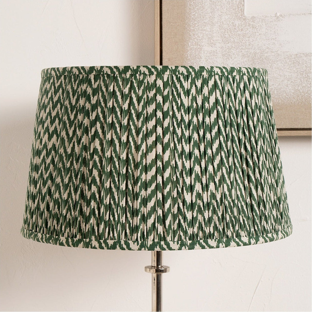 Vienna Forest Green Chevron Pleated Lampshade - 45cm