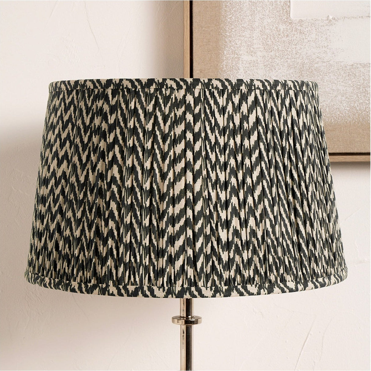 Vienna Black Chevron Pleated Lampshade - 50cm
