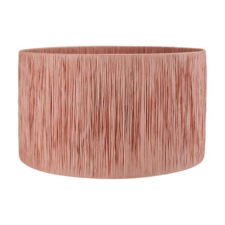 Tilia Apricot Raffia Cylinder Lampshade, 40cm wide, in textured woven raffia with a drum shape, shown against a plain white background.