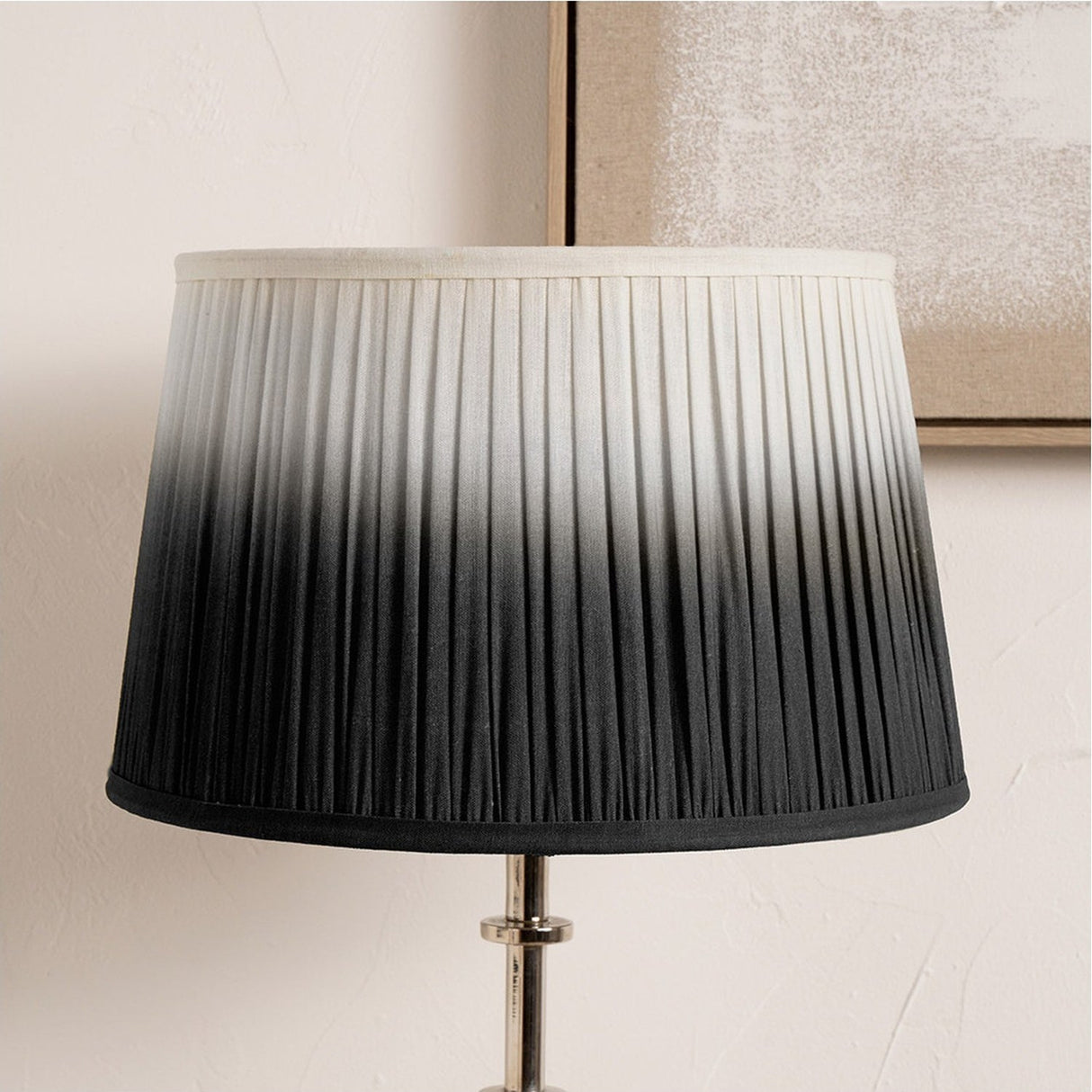 Scallop Black Ombre Soft Pleated Tapered Lampshade - 25cm