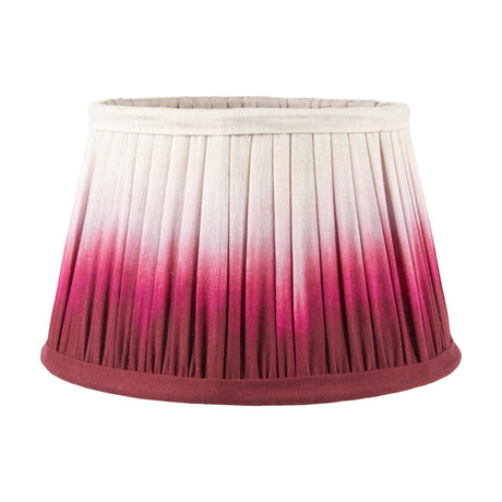 Scallop Red Ombre Soft Pleated Tapered Lampshade, 20cm, fabric with cream top fading to red pleats and a red trim, shown on a plain white background.