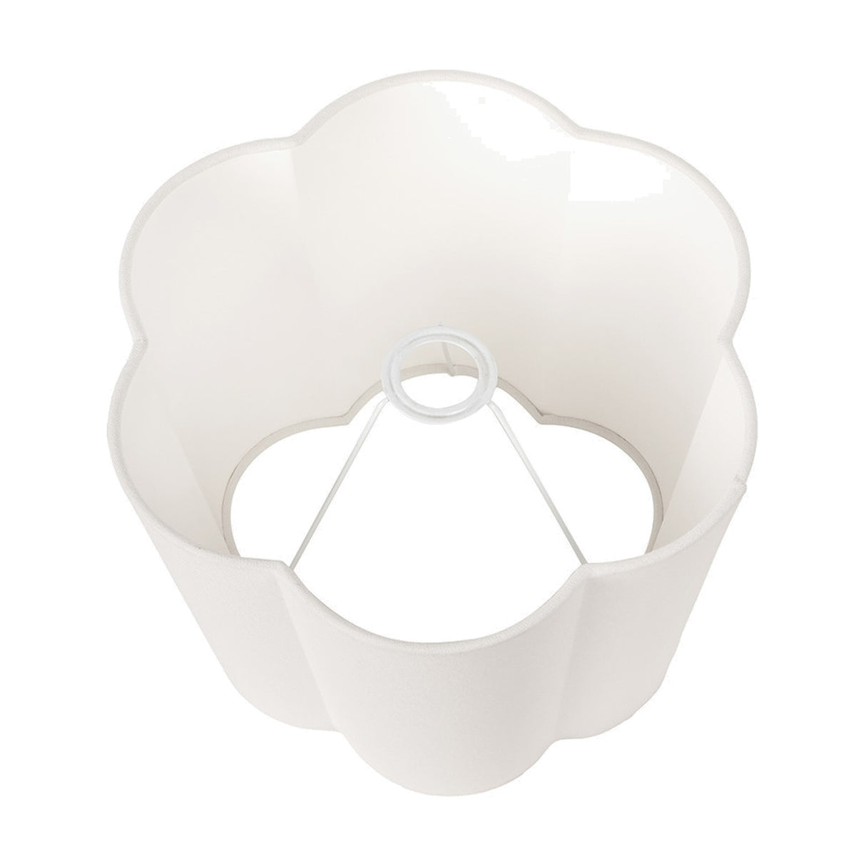 Posy White Handloom Scalloped Tapered Lampshade - 30cm