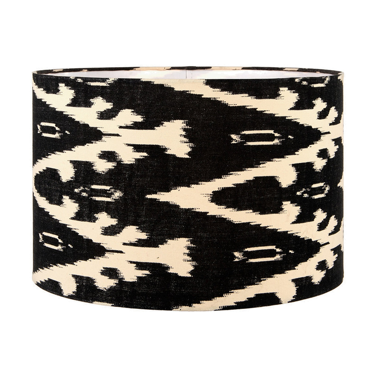 Lars Black Ikat Cylinder Lampshade - 30cm