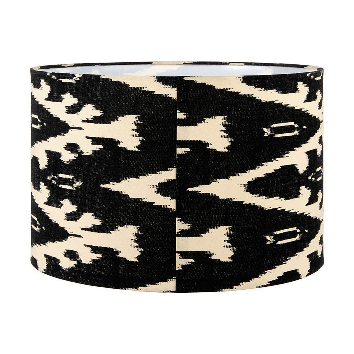 Lars Black Ikat Cylinder Lampshade - 30cm