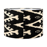 Lars Black Ikat Cylinder Lampshade - 30cm