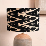 Lars Black Ikat Cylinder Lampshade - 30cm