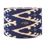 Lars Ocean Blue Ikat Cylinder Lampshade - 30cm