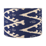 Lars Ocean Blue Ikat Cylinder Lampshade - 30cm