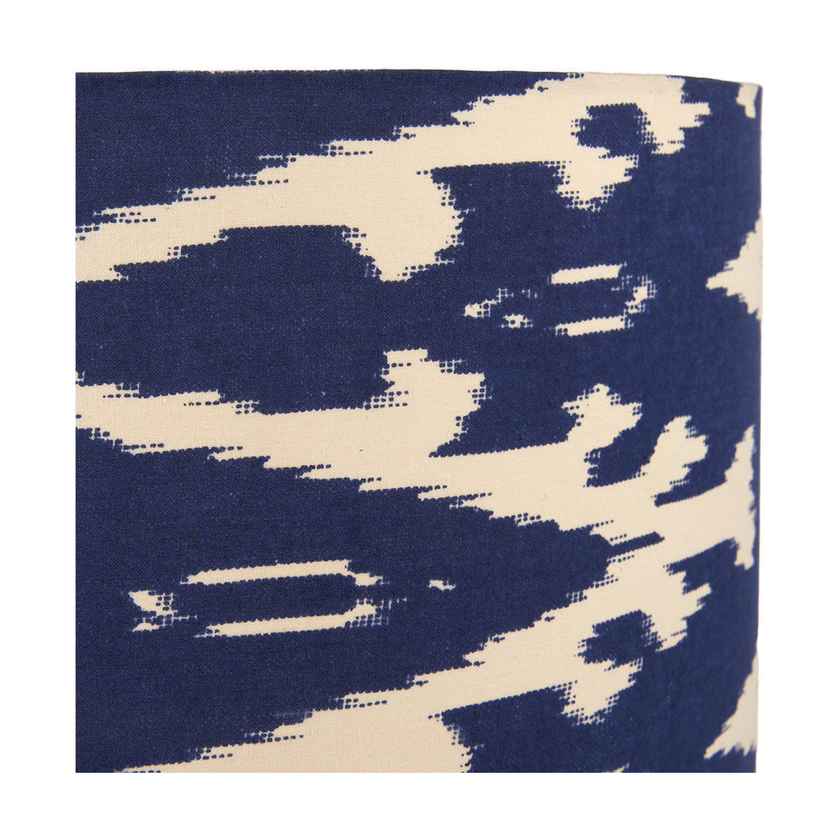 Lars Ocean Blue Ikat Cylinder Lampshade - 30cm